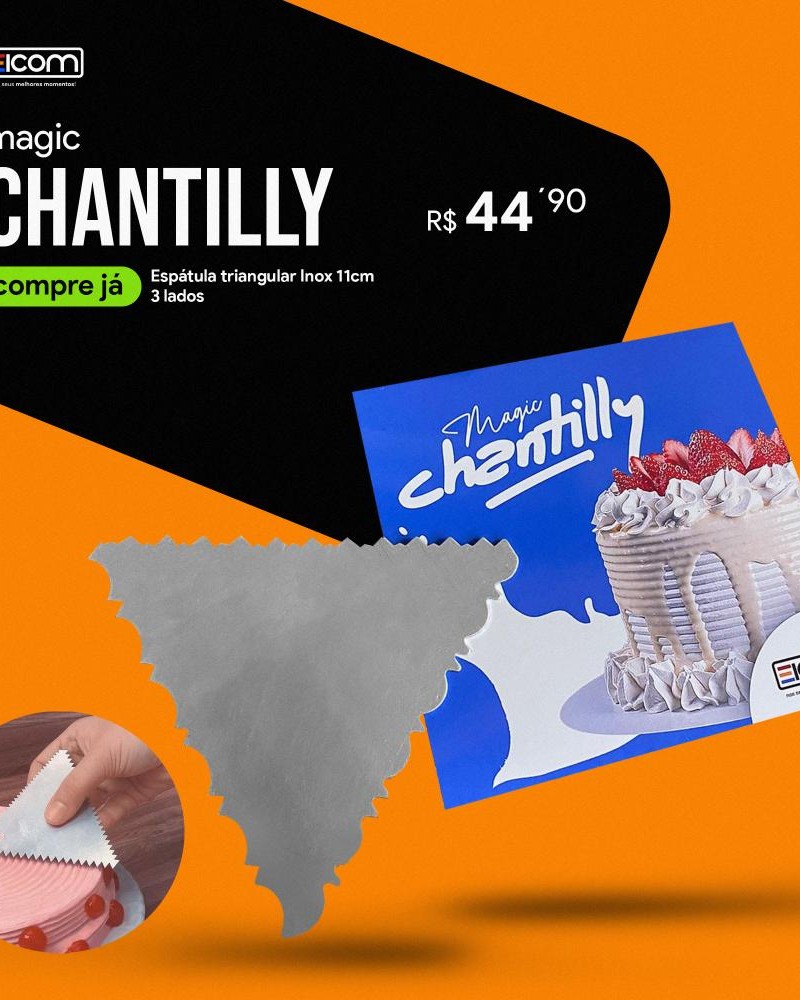 Detalhes do produto Magic Chantilly Espátula Triangular Inox 11 X 11cm